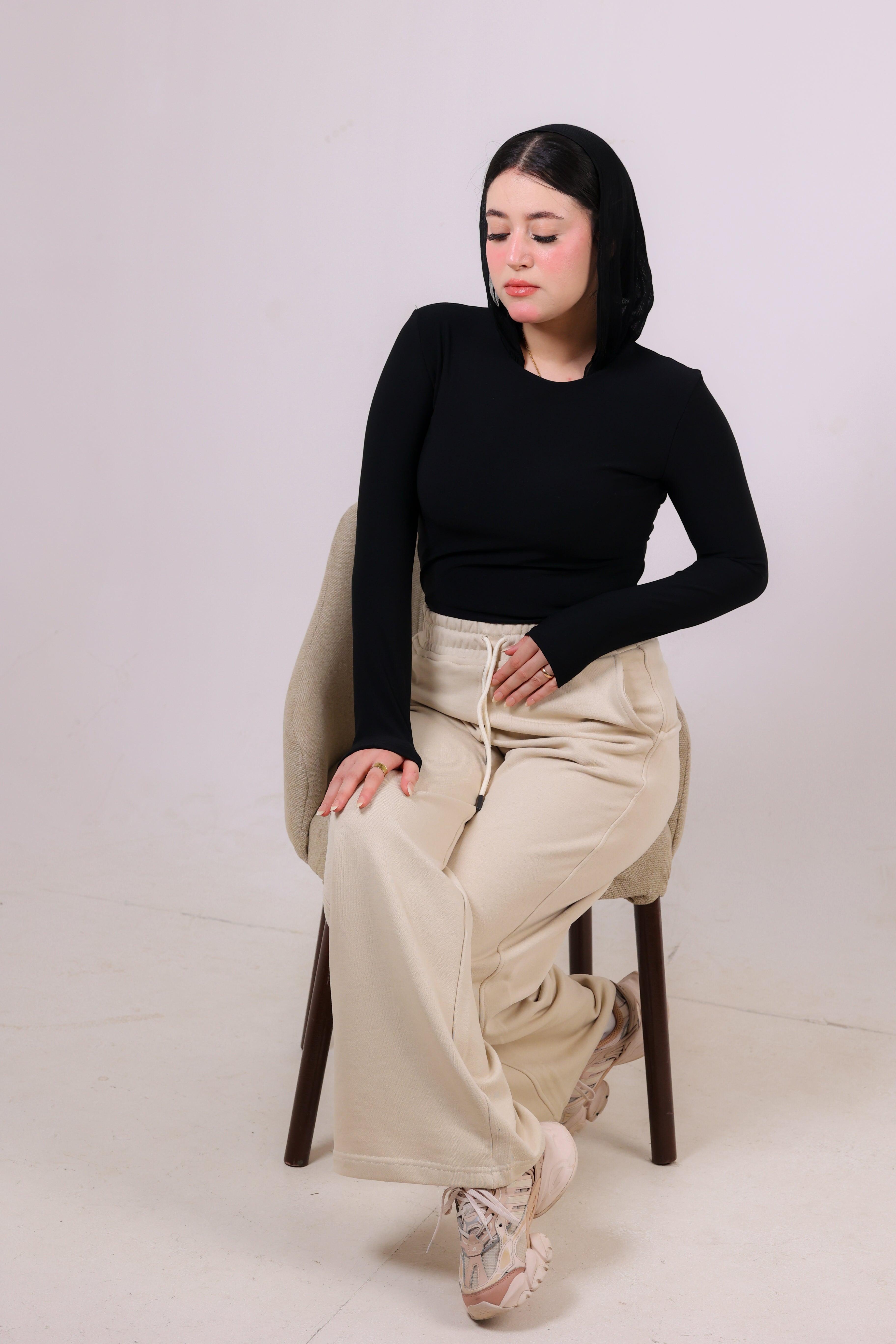 OTY Essential Ribbed LongSleeve Top-Black