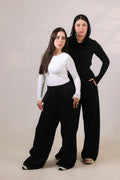 OTY Wide-Leg Essential Sweatpants – Black